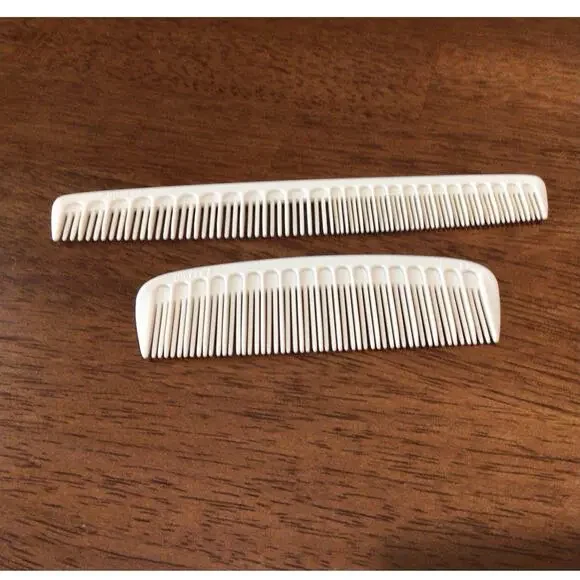 Vtg Tupperware 2 Combs Hair styling barber Almond #64 #62 NEW - Picture 1 of 4
